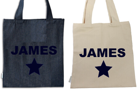 Tote Star Navy Flock